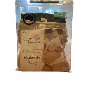 Secret Treasures Maternity Panty Sz S 4-6 Underbelly Comfort 3 Pair Panties Soft